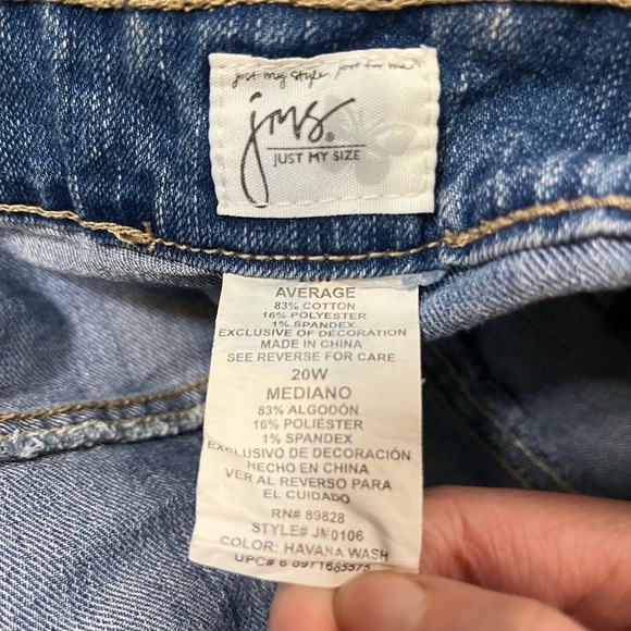 JMS Just My Size Jeans Womens 20W Butterfly Stretch Classic High Rise Plus Y2K - Picture 3 of 16